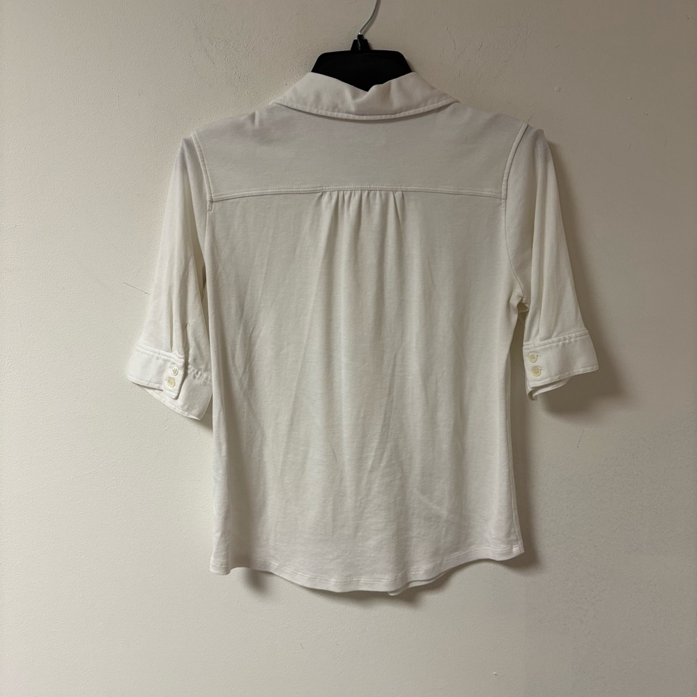 Frame Womens White Patch Pocket Utility Shirt Pima Cotton Small/P - Picture 2 of 12